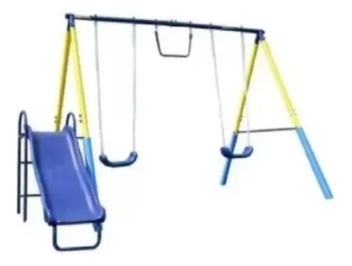 Set Exterior Para Niños De 2 Columpios Trapecio Resbaladi Em