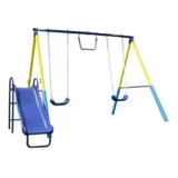 Set Exterior Para Niños De 2 Columpios Trapecio Resbaladi Em