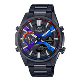 Reloj Casio Ecb-s100hg-1a Edifice Bluetooth Sapphire Acero Color De La Malla Negro Mate Color Del Bisel Negro Mate Color Del Fondo Negro Y Azul
