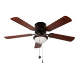 Ventilador De Techo 42  Café Oscuro 60w 5 Aspas Reversible