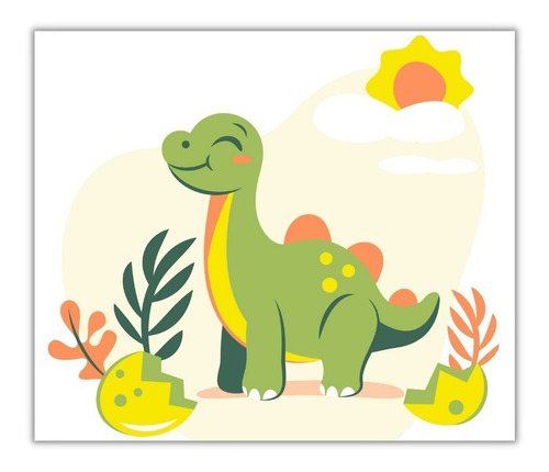 Lienzo Decorativo Para Cuarto De Bebé, Dinosaurio 40x50cm