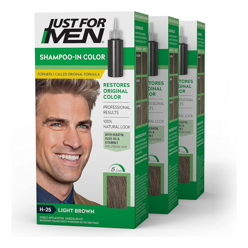  Tintura De Cabello Para Hombres Color Marrón Ceniza H-25 Tono Mirar Imagen Y Descripción