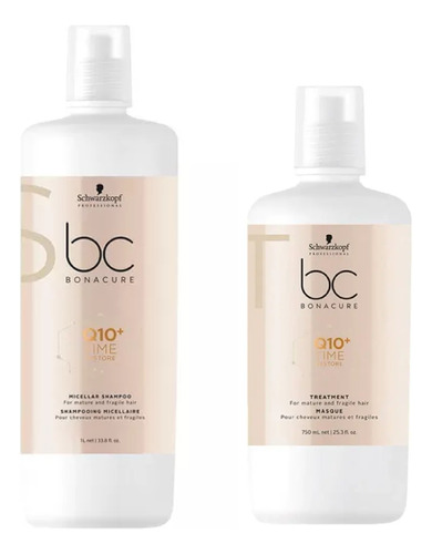 Kit Shampoo + Tratamiento Bc Bonacure Q10+ Schwarzkopf