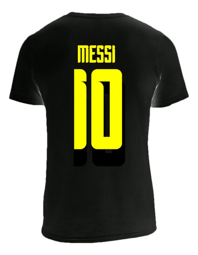 Camiseta Argentina Negra Y Fluor Incluye Gratis Nombre Y Nro