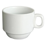 6 Tazas De Café, Té 200cc Apilable De Porcelana Wellington