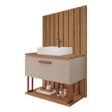 Gabinete Para Banheiro Duna 80cm P/ Banheiro +painel