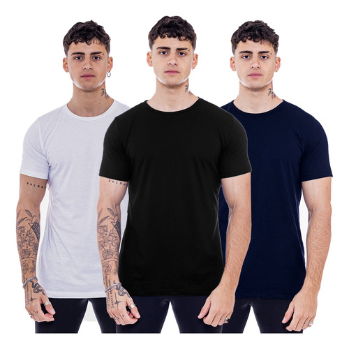 Pack X3 Remeras Hombre Lisas De Algodon Entalladas Shaffe Co