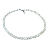 Collar Perlas Naturales Cultivadas Perlas 4/5 Mms Plata 35cm