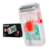 Afeitadora Doble Foil Recargable Kemei Shaver Cristal Ng987