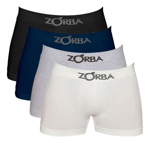 Kit 4 Cuecas Box Boxer Zorba Algodão Sem Costura 781 Sortida