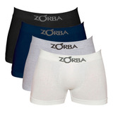 Kit 4 Cuecas Box Boxer Zorba Algodão Sem Costura 781 Sortida