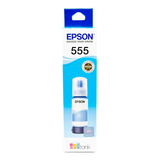 Botella De Tinta Epson T555 Cian