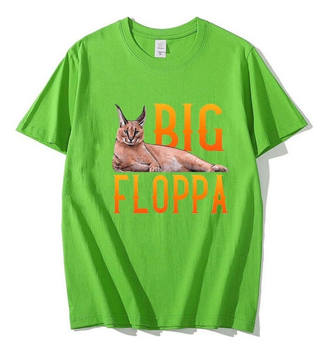 Big Floppa Meme Con Lindo Gato Caracal Playera Hombre Oversi