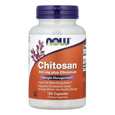 Now Foods Quitosano 500 Mg Más Cromo, Control Del Peso 120 Capsulas | Envío gratis