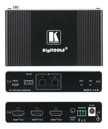 Switcher Automático Hdmi Kramer Vs-211x 2x1 4k Hdr