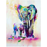 Diamond Painting - Elefantes 30x40 - Pintura Con Diamantes