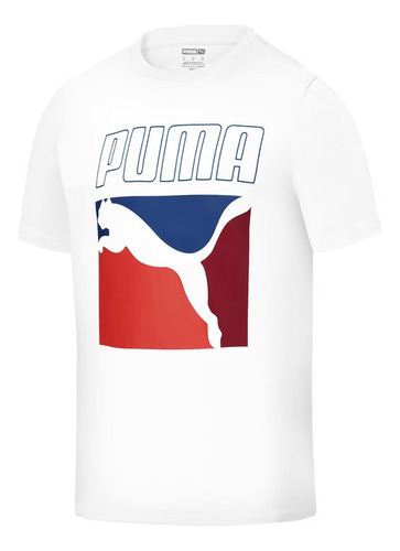 Polera Puma Puma Box Graphic Tee Blanco Hombre