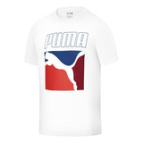 Polera Puma Puma Box Graphic Tee Blanco Hombre