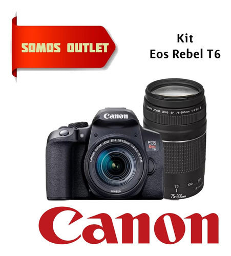 Kit De Camara Canon Eos Rebel T6 Con 2 Lentes Originales