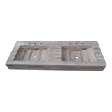 Mesada Marmol Travertino Artesanal 120x45 Doble Bacha Baño