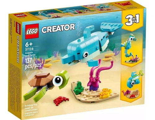 Lego Creator 3 En 1 Delfin Y Tortuga Animal 137 Pcs 31128 