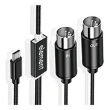 2 Cables Midi A Usb C C, Conversor Midi Usb Con Indicador