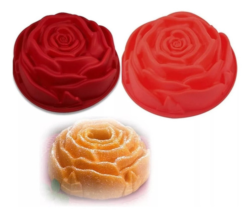 Molde Para Gelatina O Postres En Silicona Con Forma De Rosa