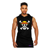 Polera Musculosa Capucha  Luffy One Piece Calavera Anime 