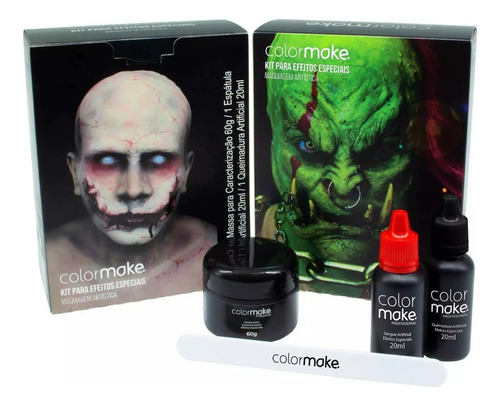 Kit Cenográfico Maquiagem Terror Halloween Color Make