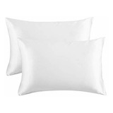 Fundas Para Almohada Bedsure 2pzas De Seda Color Blanco Puro