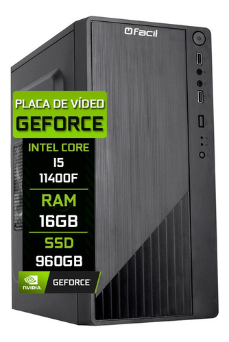 Computador Fácil Intel I5 11400f 16gb Ddr4 Geforce Ssd 960gb