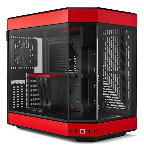 Gabinete Premium Hyte Y60 Con Elevador De Gpu 3x Fan Rojo