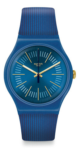 Reloj Swatch Unisex New Gent Cyderalblue Suon143 Color De La Malla Azul Color Del Bisel Azul Color Del Fondo Azul/dorado