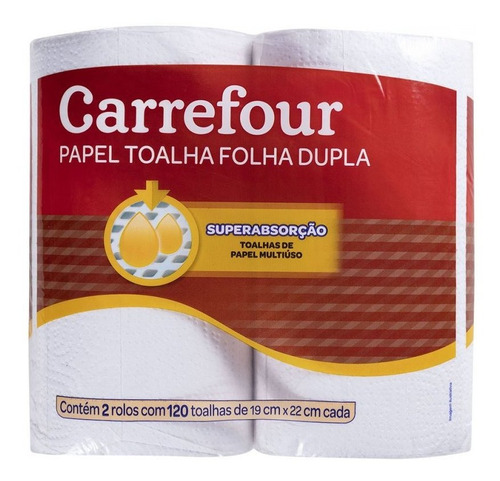 Papel Toalha Folha Dupla 2 Unidades Carrefour