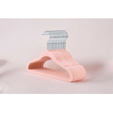 Kit 50 Cabides Veludo Infantil Slim Ultrafino Rosa Salmão