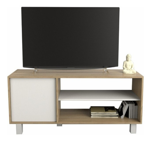 Rack Tv Nordico Minimalista Con Puerta Tv 55 1,30mt 4102 Color Olmo Everest