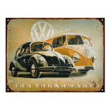 Cartel Chapa Publicidad Antigua Vw The Beetle Y Combi L228