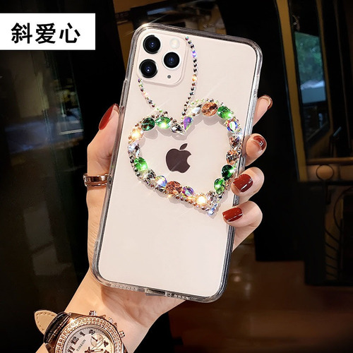 Funda De Corazón De Diamantes De Imitación Para iPhone