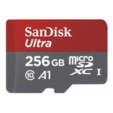 Cartão De Memória Sandisk 256gb Ultra A1 Micro Sd + Adaptado