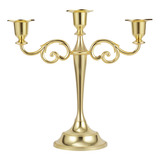 Portavelas Dorado Para Candelabros De Mesa Decorativo Y Eleg