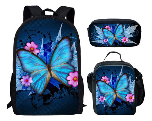 Mochila Transfronteiriça 3d Butterfly Bolsa De Lápis De Gelo