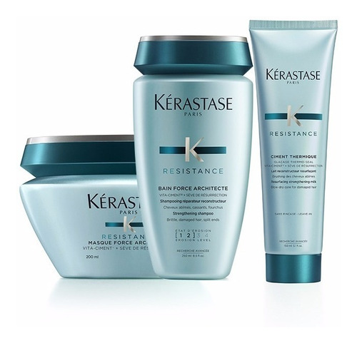 Kerastase Kit Resistance Shampoo+thermico+mascara Reparacion