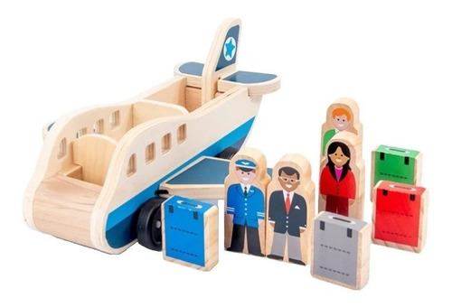 Avion  De Madera Juguete  Didactico Para Niños De Madera