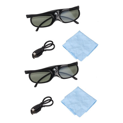 Gafas 3d Dlp Link, 2 Piezas, Lentes Lcd Con Obturador Activo