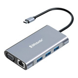 Docking 7 En 1: Usb C  A Usb 3.0x3, Rj45, Vga, Hdmi, Usb C 