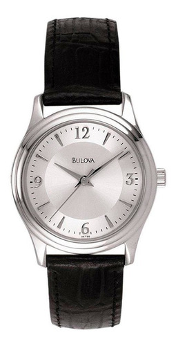 Reloj Bulova Classic L - Ss S Original Mujer Time Square Color De La Correa Negro Color Del Bisel Plateado Color Del Fondo Plateado