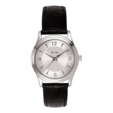 Reloj Bulova Classic L - Ss S Original Mujer Time Square Color De La Correa Negro Color Del Bisel Plateado Color Del Fondo Plateado
