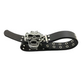 Noricap Hombres Y Mujeres Metal Calavera Cabeza Cuero Hebill