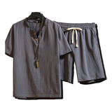 Mens Linen Solid T-shirt Mens T-shirt And Shorts