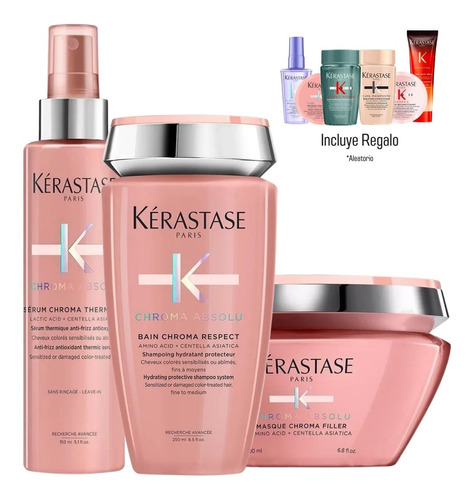 Kit Shampoo Kerastase Chroma + Mascarilla Para Cabello